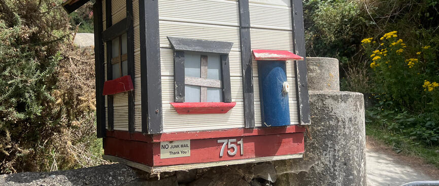 Number 751 has a letterbox which looks like a house.
