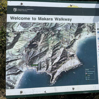 Signboard showing two walks in the area.