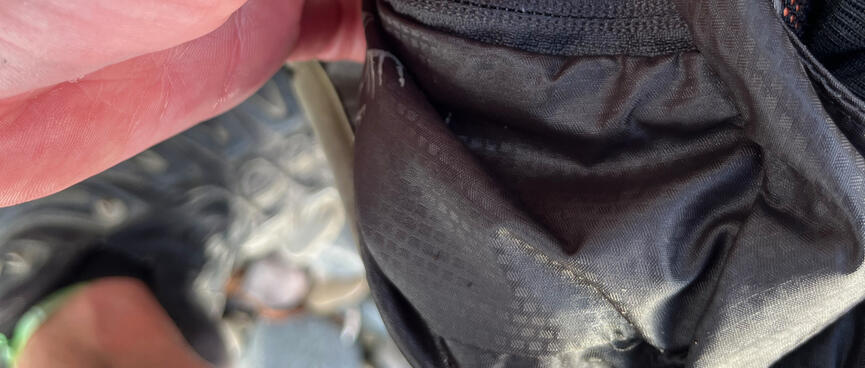The waist belt of my pack is visibly wet.