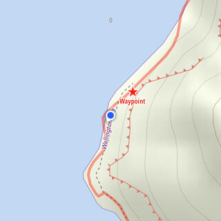 A screenshot from the MapOut app showing a star next to a dashed line.