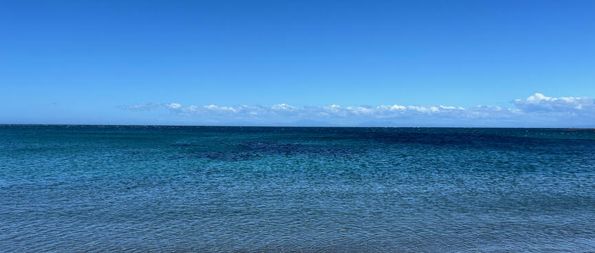 Blue sea and sky.