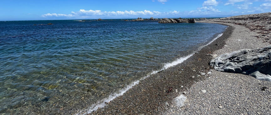 Uniform ripples in the sea.