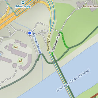 A screenshot from the MapOut app showing my location at Belmont Stream.