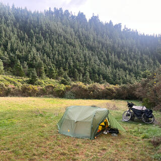 My tent is pitched on the half of the field where the sun isn't shining.
