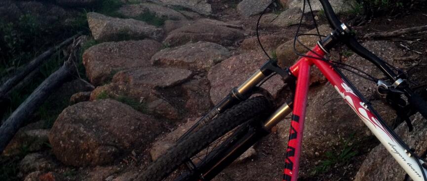 Hike-a-bike in the You Yangs.