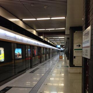 Computerised panels above the subway tunnel.