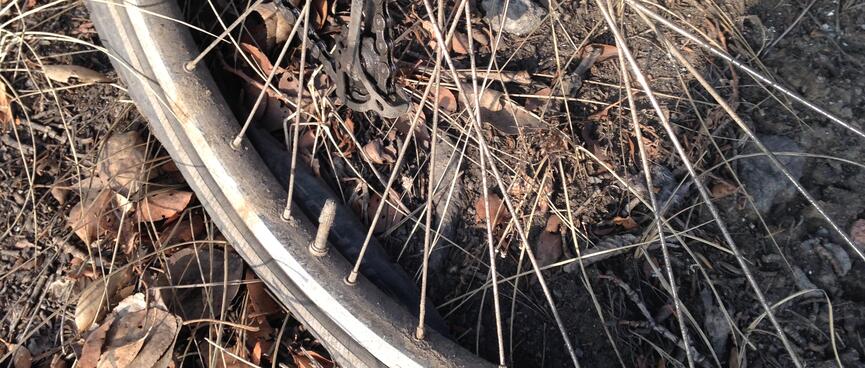 The tyre is compressed against the rim of my rear wheel.