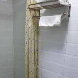 Bathroom hotel and shower.