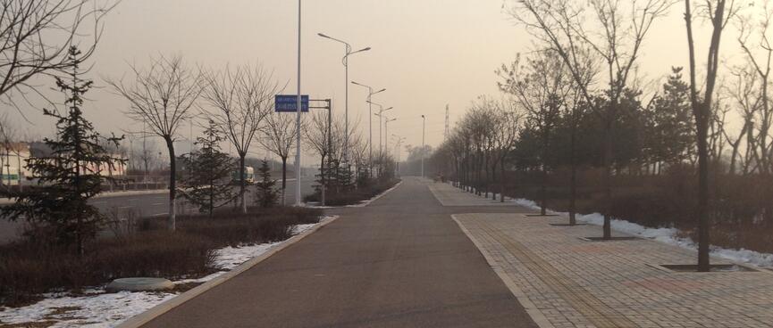 A wide pedestrian path.