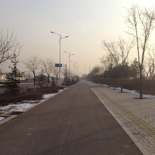 A wide pedestrian path.