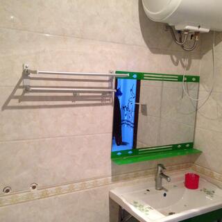 Metal stubs where shower taps might usually be.