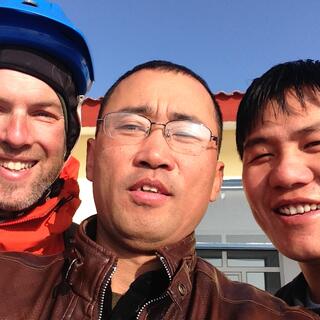 Selfie with my two hosts.
