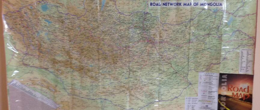 Road Network Map of Mongolia.