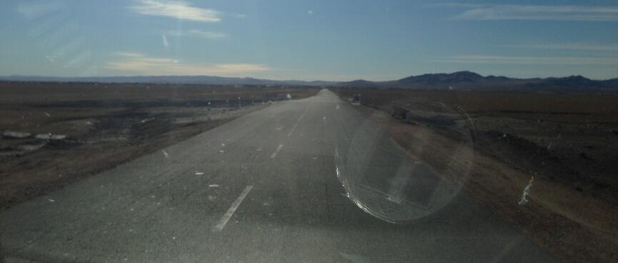 A two lane highway.