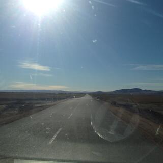 A two lane highway.