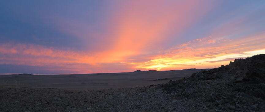 A slightly elevated view of the sunset.