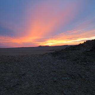 A slightly elevated view of the sunset.