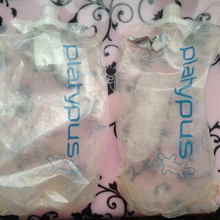 A pair of patched Platypus water bladders.