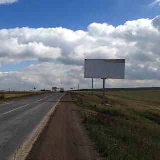 Blank billboards on the road side.