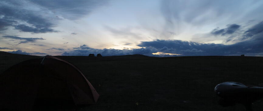 Twilight and clouds.