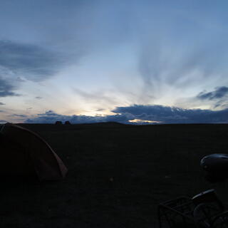 Twilight and clouds.