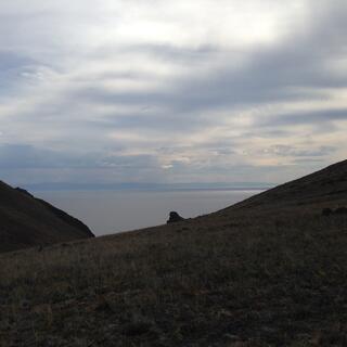 Looking back at the crag, from the hilltop.