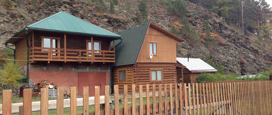 Two houses are built right next to one another.