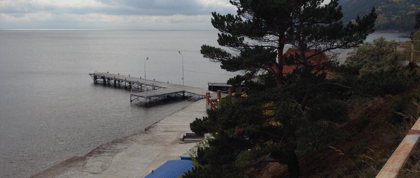 A large wharf, from an elevated viewpoint.