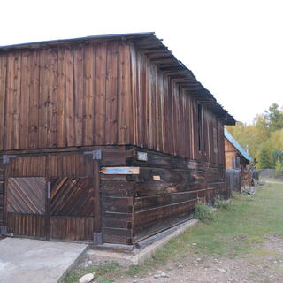 Wooden doors on a storehouse.