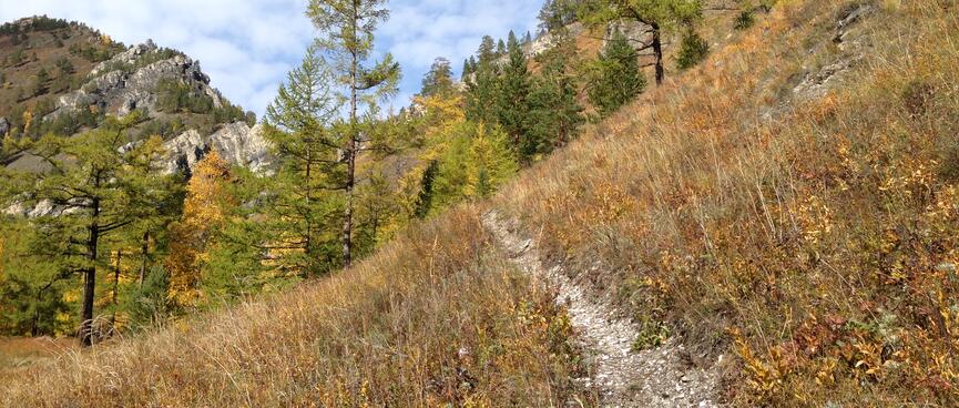 Narrow path to the summit.