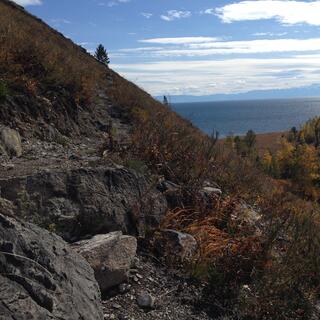 Rocky ascent.