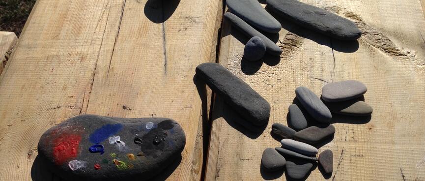 Pretty painted rocks.