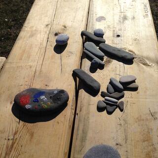 Pretty painted rocks.