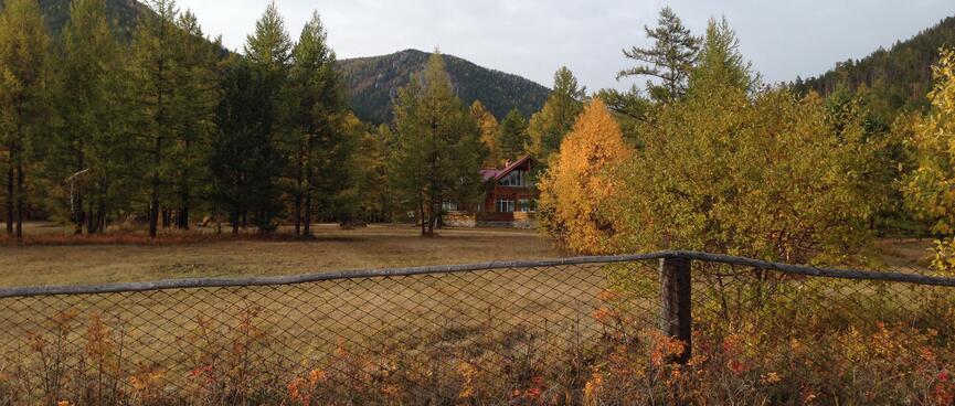 The lodge perimeter.