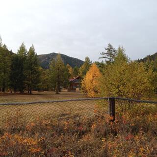 The lodge perimeter.