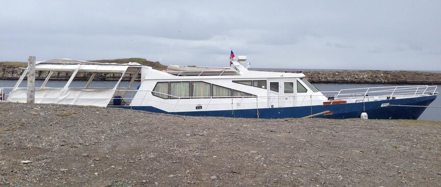 One passenger boat.