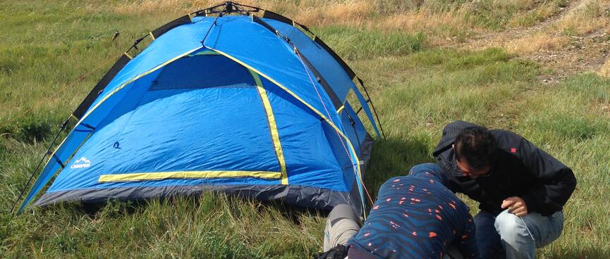 A four man popup tent.