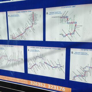 Six bus routes maps, all in Mongolian.