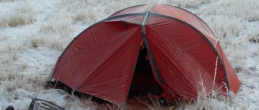 My tent door is open.