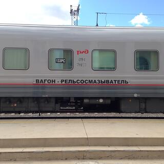A Russian passenger carriage at Zabaikalsk station.