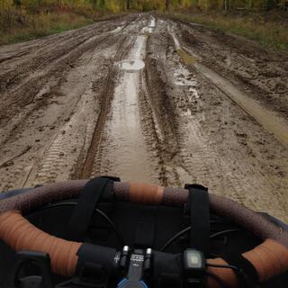 The boggy tracks were exhausting to ride.