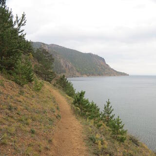 The dirt trail and winds its way into the cove ahead.